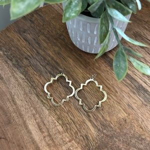 Francesca gold colored geometric hanging earrings